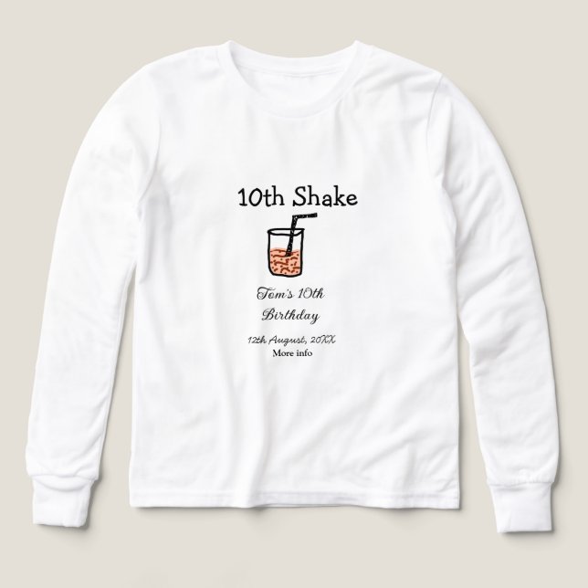 10th Shake 10th grattis på födelsedagen milkshake  T Shirt (Design framsida)
