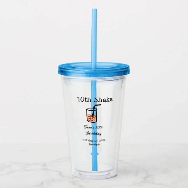 10th Shake 10th grattis på födelsedagen milkshake  Take Away Mugg (Framsida)