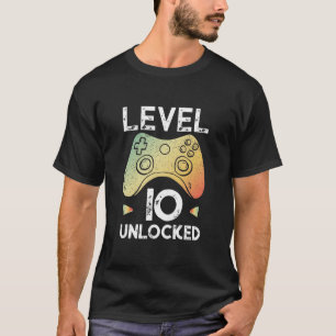 10th Skjortan för födelsedagpojkegameren jämnar T Shirt