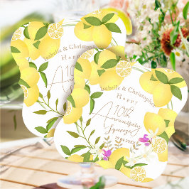 10th Wedding Anniversary Lemon Squeeze White Underlägg Papper