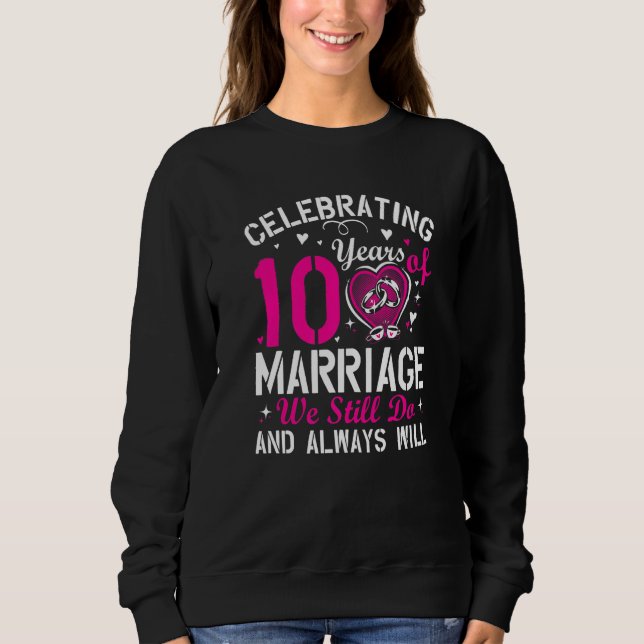 10th Wedding Anniversary Matching Couple Men Women T Shirt (Framsida)