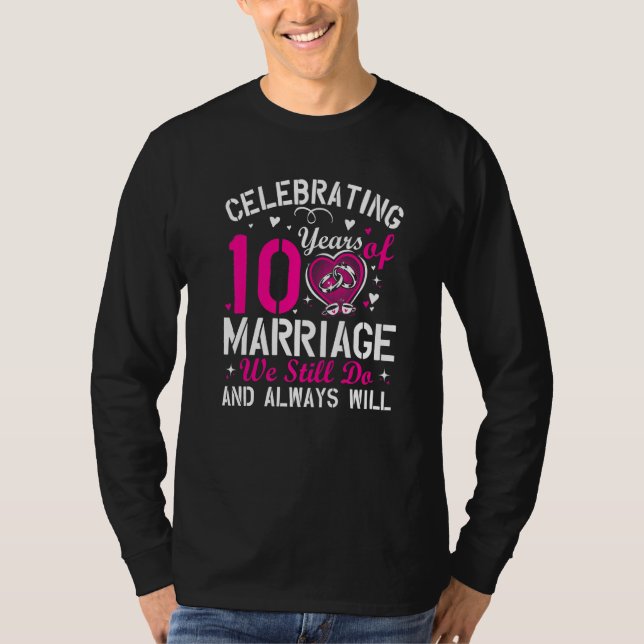 10th Wedding Anniversary Matching Couple Men Women T Shirt (Framsida)