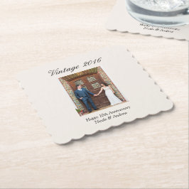 10th Wedding Anniversary Party Personalized Photo Underlägg Papper