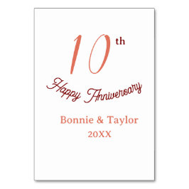 10th wedding anniversary peach pastel name retro b bordsnummer