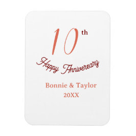 10th wedding anniversary peach pastel name retro b magnet