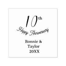 10th wedding anniversary peach pastel name retro b