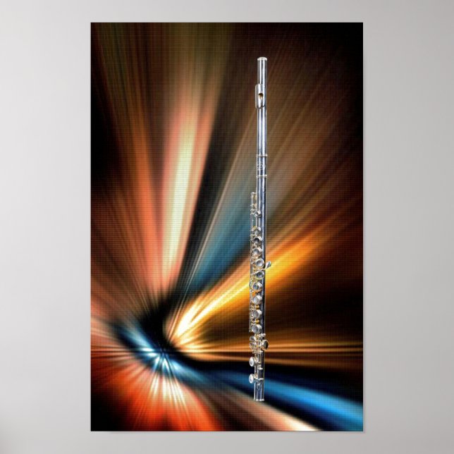 10x14 Flute Poster eller bild för musiker (Framsidan)