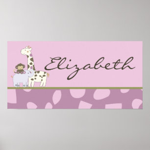 10x20 Nursery Art Namn Skriv ut Jacana Girl Jungle Poster