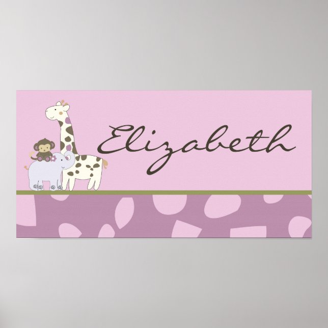 10x20 Nursery Art Namn Skriv ut Jacana Girl Jungle Poster (Framsidan)