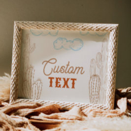 10x8 Editable Cowboy Party-tecken