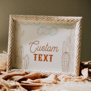 10x8 Editable Cowboy Party-tecken