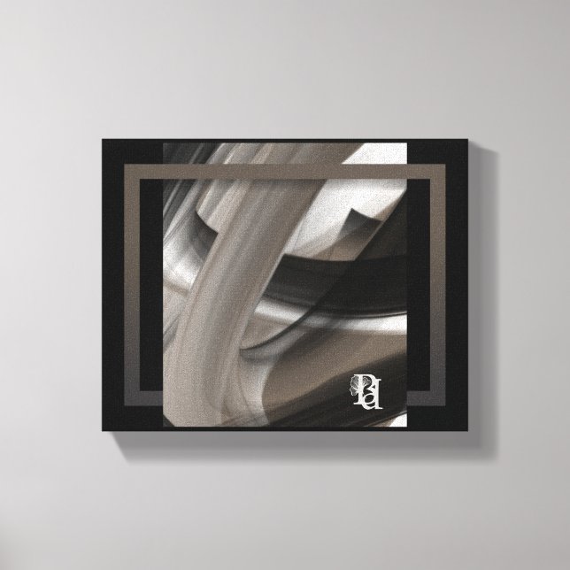 10x8" Terra’s Tender Whisper Abstract Brown Flower Canvastryck (Framsida)