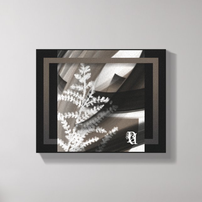 10x8" Terra’s Tender Whisper Abstract Brown Flower Canvastryck (Framsida)