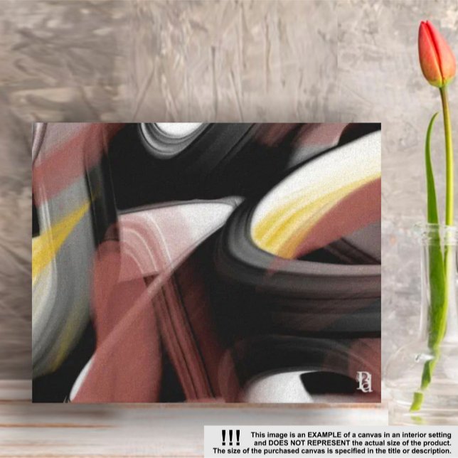 10x8-tums Trend Abstrakt Art Black White Powdery Canvastryck (Skapare uppladdad)