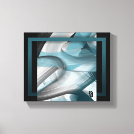 10x8-tums Trend Abstrakt Art Canvas Black Blue