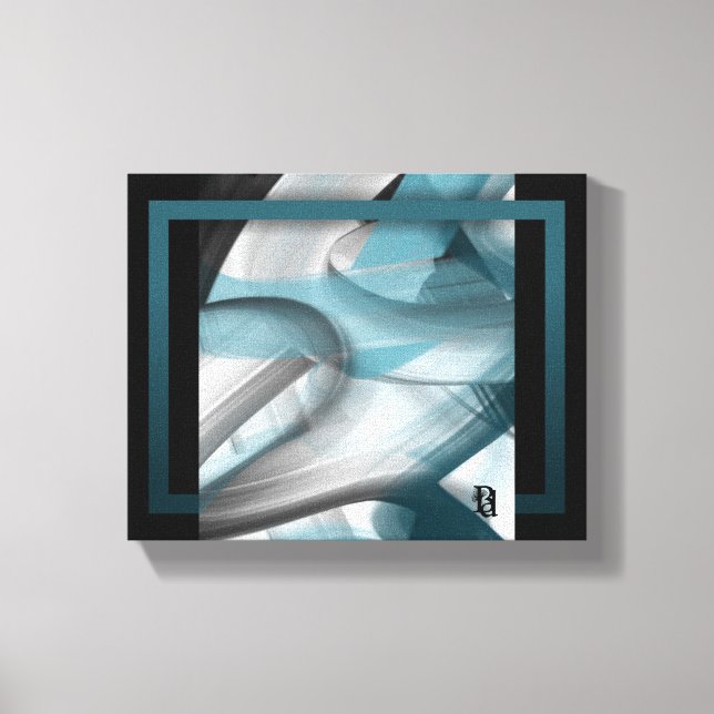 10x8-tums Trend Abstrakt Art Canvas Black Blue (Framsida)