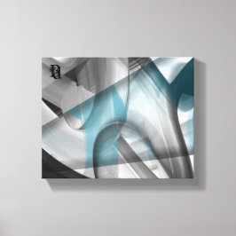 10x8-tums Trend Abstrakt Art Canvas Black Blue