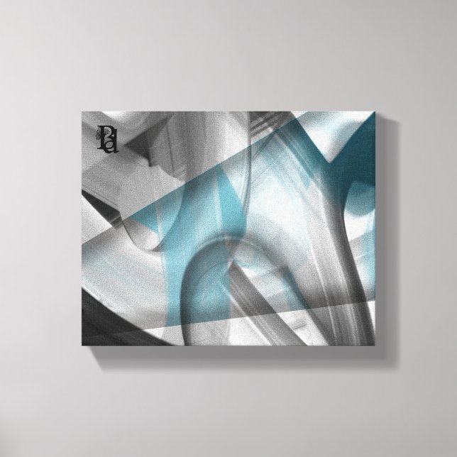 10x8-tums Trend Abstrakt Art Canvas Black Blue (Framsida)