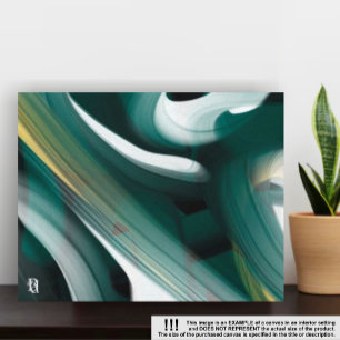 10x8-tums Trend Abstrakt Art Canvas Black White-Gr
