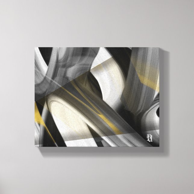 10x8-tums Trend Abstrakt Art Canvas Black White Gu (Framsida)