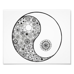 10x8 Vackert handduk som illustrerar Yin Yang Art Fototryck