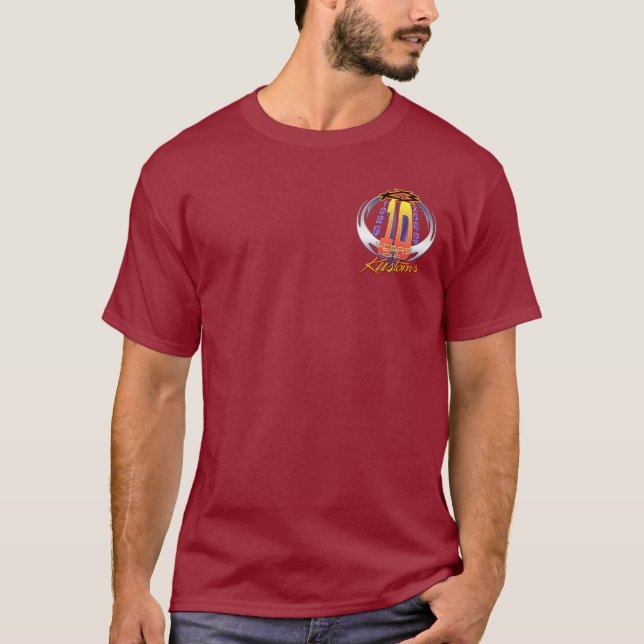 10yr rev sönder verkliga flammar Divco Tee (Framsida)