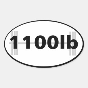 1100lb som powerlifting den sammanlagda ovala ovalt klistermärke