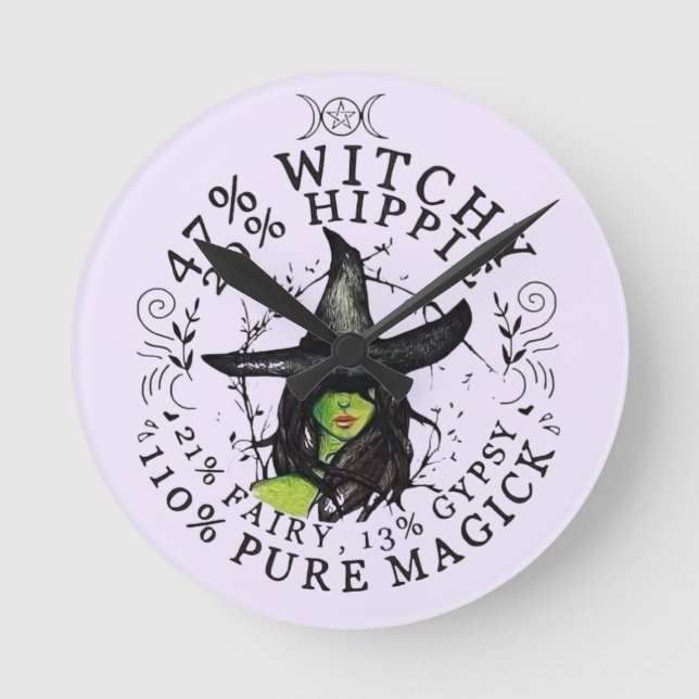 110 % rent Magick Witch-klocka Rund Klocka (Framsida)