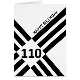 110th Diagonal Black Line-design födelsedag Hälsningskort