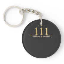111 Änglanummer Nyckelring | Andlig Minimalist B