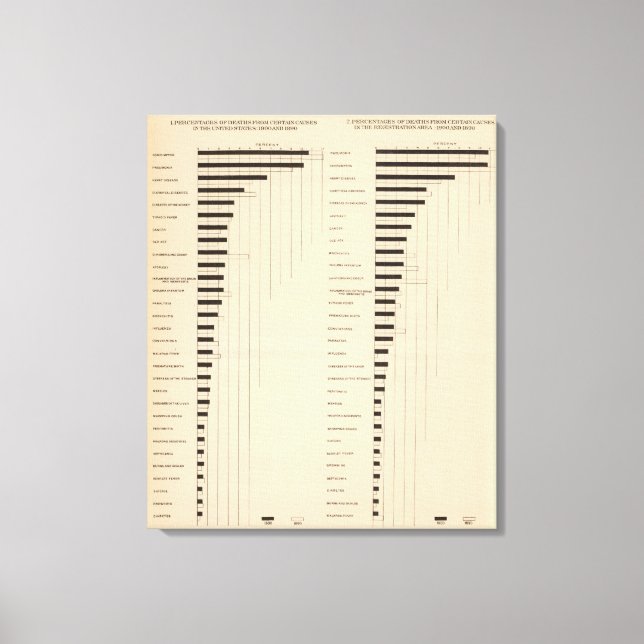 112 Dödsfall, 1900, 1890 Canvastryck (Framsida)