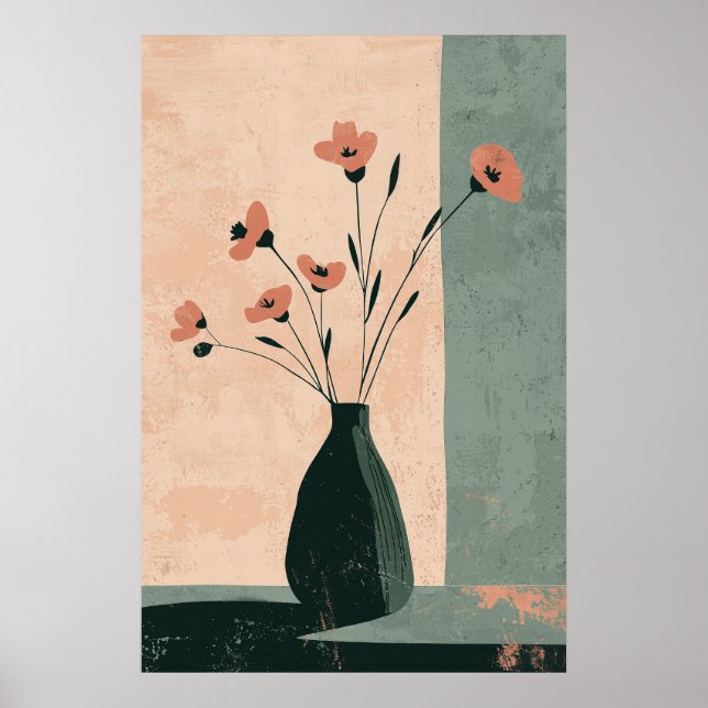 1133 Styrka och Lugn för minimalism i Blommigten - Poster (Framsidan)