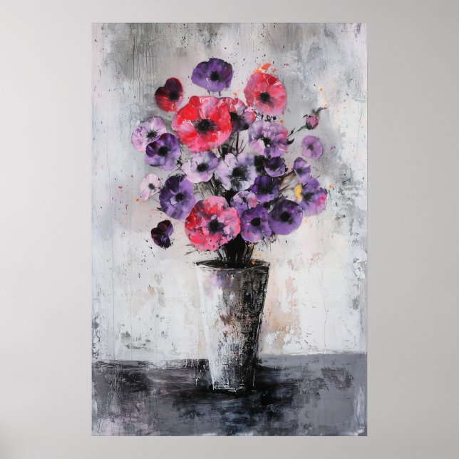 1136 Styrka och Lugn för minimalism i Blommigten - Poster (Framsidan)