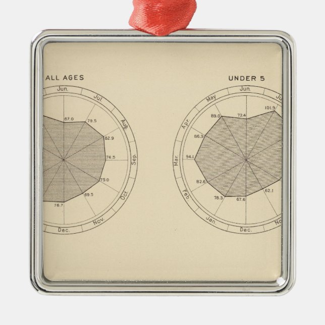 113 Dödsfall per månad 1900 Julgransprydnad Metall (Framsidan)