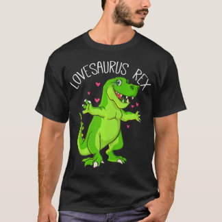 115 Lovesaurus T Rex Valentines day Dinosaur Boys Shirt