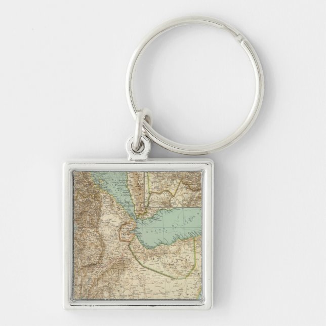 11617 Eritrea, Etiopien, Somalia Fyrkantig Silverfärgad Nyckelring (Framsidan)