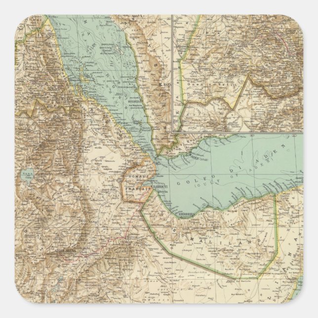 11617 Eritrea, Etiopien, Somalia Fyrkantigt Klistermärke (Framsida)