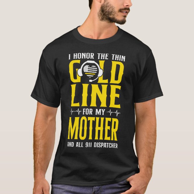 1172 Dispatcher Thin Guld Line I hedrar tunnet T Shirt (Framsida)