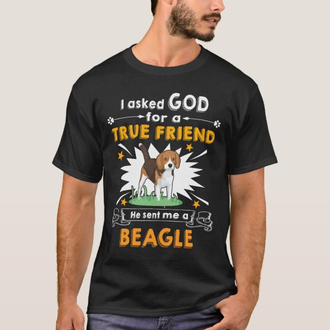117 Be Gud sann vän en beagle T Shirt (Framsida)