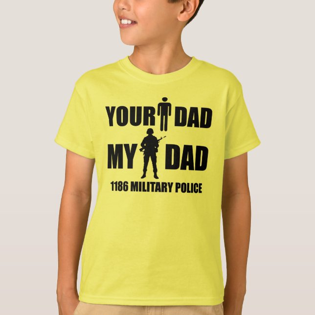 1186 militära polisiärt din pappa - min pappa tee shirt (Framsida)