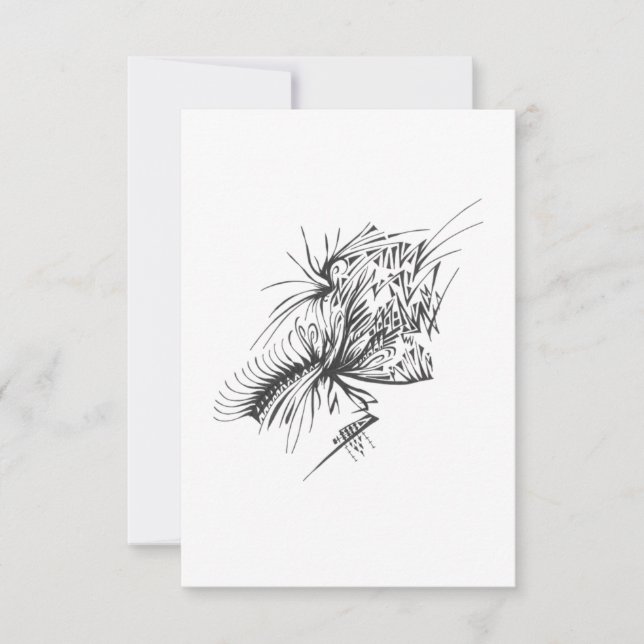 119 Black White Abstract Tribal Tattoo Art Tack Kort (Framsida)