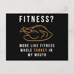119.Rolig t-shirt för Thanksgiving Fitness Turkiet Inbjudan Vykort