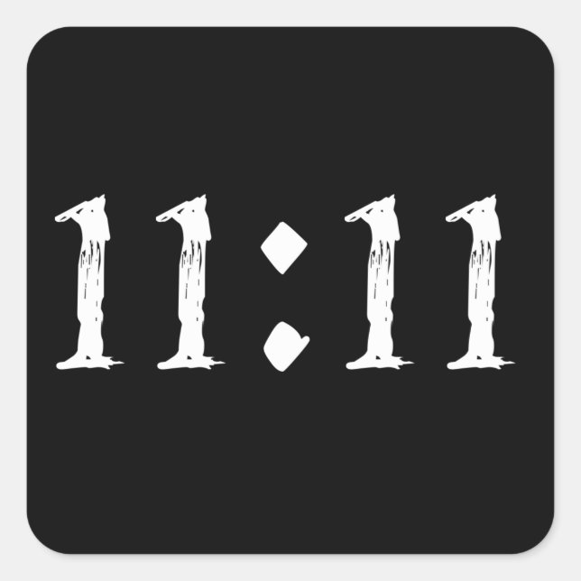 11:11 FYRKANTIGT KLISTERMÄRKE (Framsida)