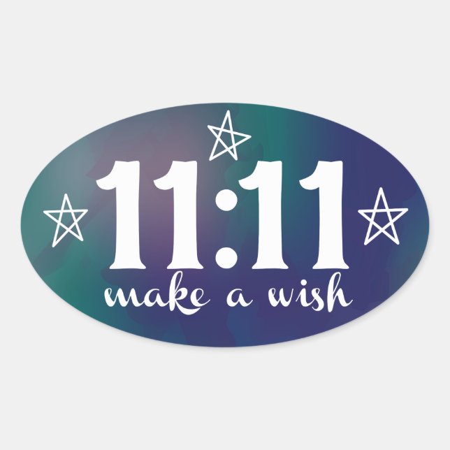 11:11, Gör en önskan Ovalt Klistermärke (Framsida)