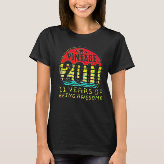 11 Åldersdagars Vintage 2011 Elfte födelsedagen T Shirt