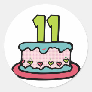 11 Ålderskaka Runt Klistermärke