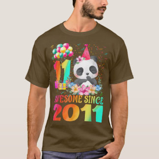 11 år gammal 11:e födelsedagspressen Panda Fantast T Shirt
