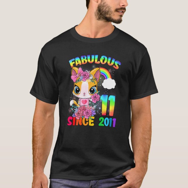 11 år gammal 11:e födelsedagstidningen Cute Girl F T Shirt (Framsida)