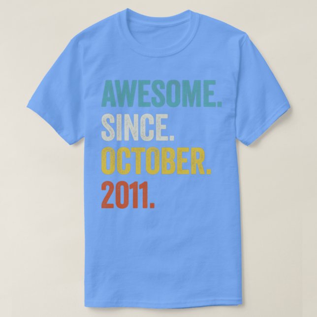 11 år gammal Fantastisk sedan oktober 2011 elfte T Shirt (Design framsida)