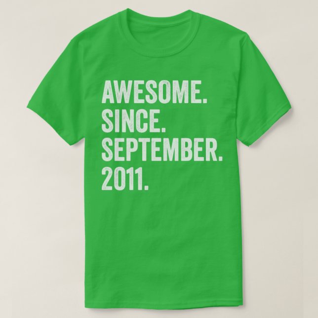 11 år gammal Fantastisk sedan september 2011 elfte T Shirt (Design framsida)